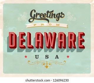 Vintage Touristic Greeting Card - Vector EPS10. Grunge effects can be easily removed for a brand new, clean sign.