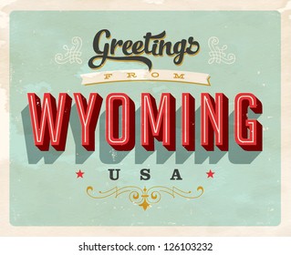 Vintage Touristic Greeting Card - Vector EPS10. Grunge effects can be easily removed for a brand new, clean sign.