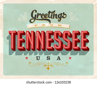Vintage Touristic Greeting Card - Vector EPS10. Grunge effects can be easily removed for a brand new, clean sign.