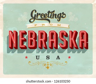 Vintage Touristic Greeting Card - Vector EPS10. Grunge effects can be easily removed for a brand new, clean sign.