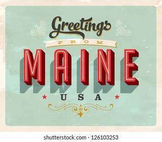 Vintage Touristic Greeting Card - Vector EPS10. Grunge effects can be easily removed for a brand new, clean sign.