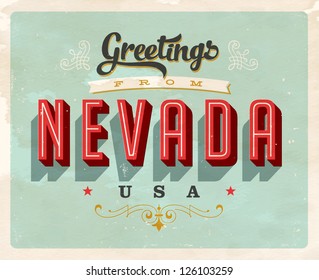 Vintage Touristic Greeting Card - Vector EPS10. Grunge effects can be easily removed for a brand new, clean sign.