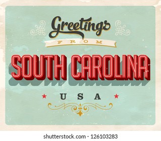 Vintage Touristic Greeting Card - Vector EPS10. Grunge effects can be easily removed for a brand new, clean sign.