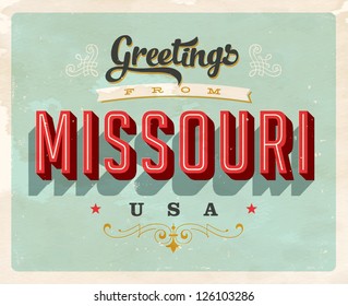 Vintage Touristic Greeting Card - Vector EPS10. Grunge effects can be easily removed for a brand new, clean sign.