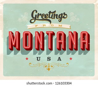 Vintage Touristic Greeting Card - Vector EPS10. Grunge effects can be easily removed for a brand new, clean sign.