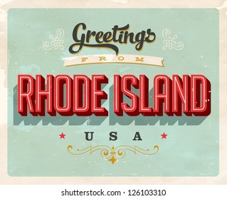 Vintage Touristic Greeting Card - Vector EPS10. Grunge effects can be easily removed for a brand new, clean sign.