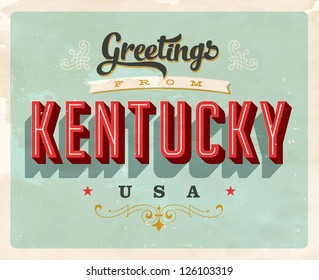 Vintage Touristic Greeting Card - Vector EPS10. Grunge effects can be easily removed for a brand new, clean sign.