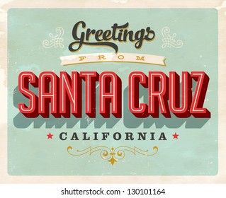 Vintage Touristic Greeting Card - Vector EPS10. Grunge effects can be easily removed for a brand new, clean sign.