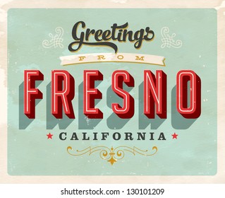 Vintage Touristic Greeting Card - Vector EPS10. Grunge effects can be easily removed for a brand new, clean sign.