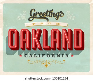 Vintage Touristic Greeting Card - Vector EPS10. Grunge effects can be easily removed for a brand new, clean sign.