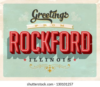 Vintage Touristic Greeting Card - Vector EPS10. Grunge effects can be easily removed for a brand new, clean sign.