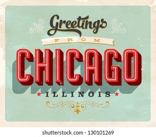 Vintage Touristic Greeting Card - Vector EPS10. Grunge effects can be easily removed for a brand new, clean sign.