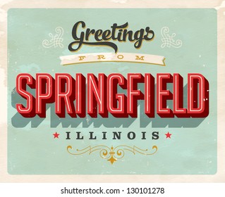 Vintage Touristic Greeting Card - Vector EPS10. Grunge effects can be easily removed for a brand new, clean sign.