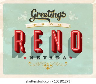 Vintage Touristic Greeting Card - Vector EPS10. Grunge effects can be easily removed for a brand new, clean sign.