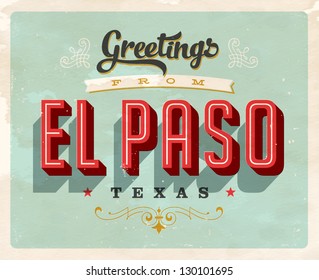 Vintage Touristic Greeting Card - Vector EPS10. Grunge effects can be easily removed for a brand new, clean sign.