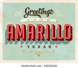 Vintage Touristic Greeting Card - Vector EPS10. Grunge effects can be easily removed for a brand new, clean sign.