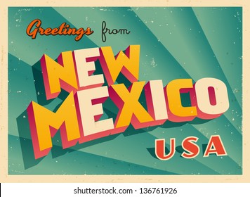 Vintage Touristic Greeting Card - Vector EPS10. Grunge effects can be easily removed for a brand new, clean sign.