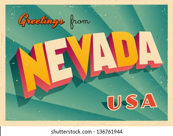 Vintage Touristic Greeting Card - Vector EPS10. Grunge effects can be easily removed for a brand new, clean sign.