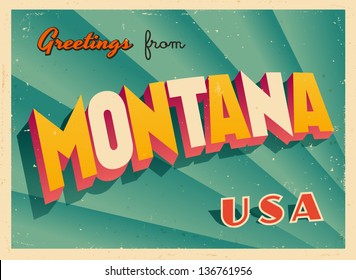 Vintage Touristic Greeting Card - Vector EPS10. Grunge effects can be easily removed for a brand new, clean sign.