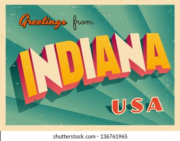 Vintage Touristic Greeting Card - Vector EPS10. Grunge effects can be easily removed for a brand new, clean sign.