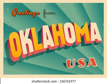 Vintage Touristic Greeting Card - Vector EPS10. Grunge effects can be easily removed for a brand new, clean sign.