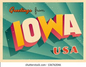 Vintage Touristic Greeting Card - Vector EPS10. Grunge effects can be easily removed for a brand new, clean sign.