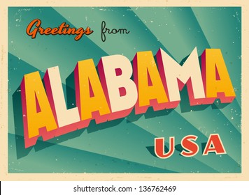 Vintage Touristic Greeting Card - Vector EPS10. Grunge effects can be easily removed for a brand new, clean sign.