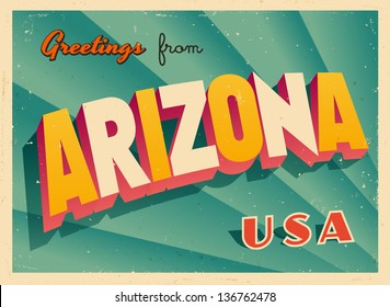 Vintage Touristic Greeting Card - Vector EPS10. Grunge effects can be easily removed for a brand new, clean sign.