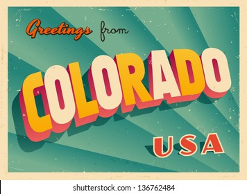 Vintage Touristic Greeting Card - Vector EPS10. Grunge effects can be easily removed for a brand new, clean sign.