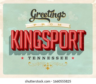 Vintage Touristic Greeting Card - Vector EPS10. Grunge effects can be easily removed for a brand new, clean sign.