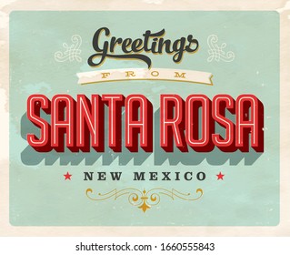 Vintage Touristic Greeting Card - Vector EPS10. Grunge effects can be easily removed for a brand new, clean sign.