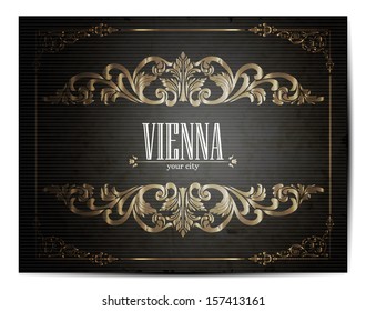 Vintage Touristic Greeting Card -Vienna- Vector 