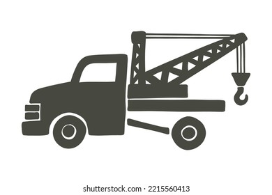 Vintage tow truck - hand drawn illustration