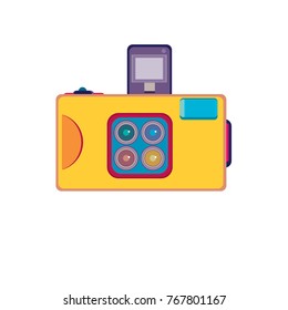 VIntage toy camera icon, badge, and sticker