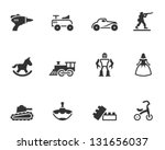 Vintage toy icons in single color