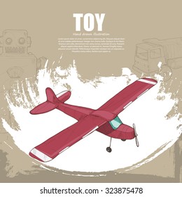 vintage toys background. illustration toys