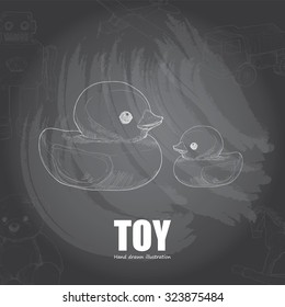 vintage toys background. illustration toys