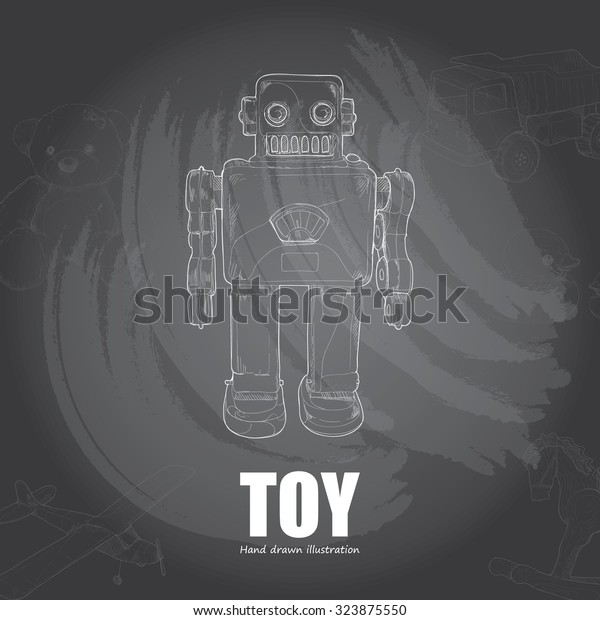vintage toys\
background. illustration\
toys