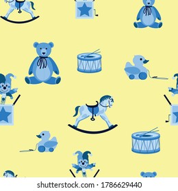 
juguetes vintage, patrón vectorial, papel tapizado, tapicería, papel envolvente, impresión