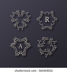 Vintage Tracery Monogram or Logo Template