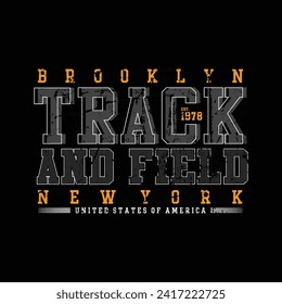 Vintage track and field college athletic department for t shirt design vector illustration