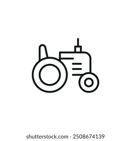 Vintage tractor icon. Simple vintage tractor icon for social media, app, and web design. Vector illustration