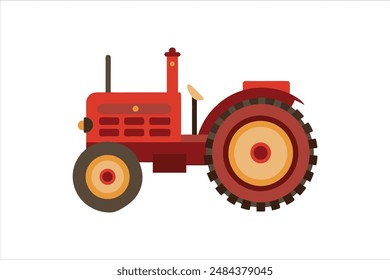 Vintage tractor vector artwork illustration.