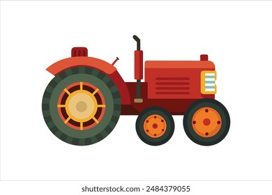 Vintage tractor vector artwork illustration.