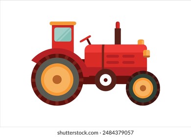 Vintage tractor vector artwork illustration.