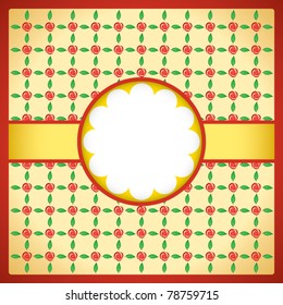 Vintage traditional card with rose pattern