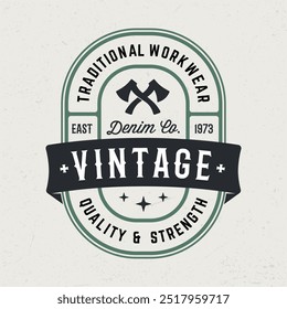 Vintage, Traditional Workwear - Vintage Tee Design For Printing