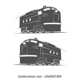 Vintage train elements logo design