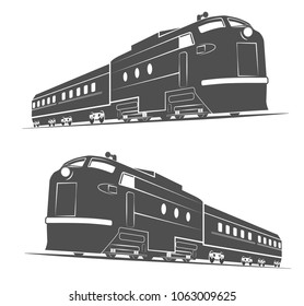 Vintage train elements logo design