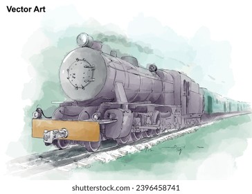 Vintage Train photo art Design.